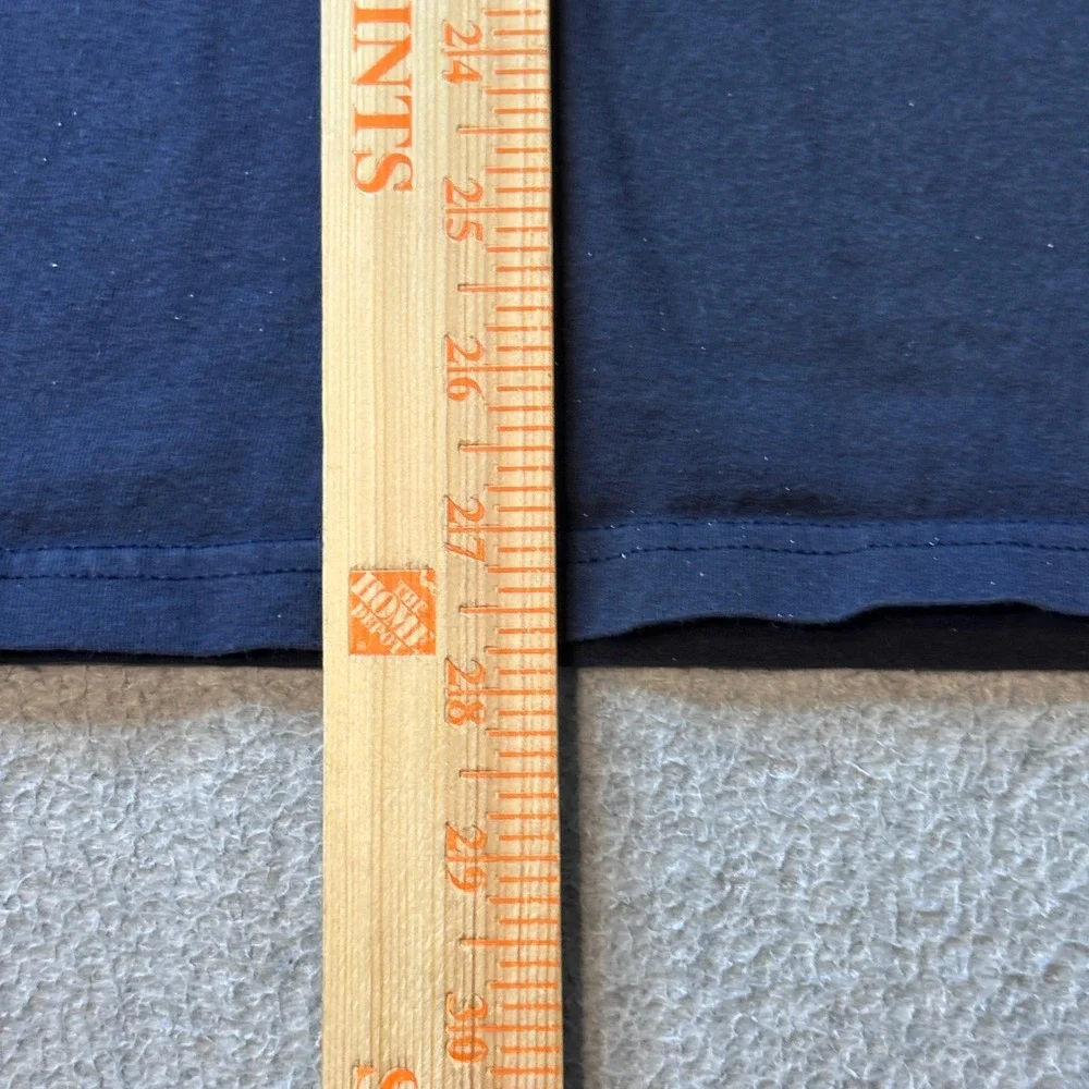The North Face T-Shirt Mens L Navy Blue Box Logo Short Sleeve Graphic Tee Hole
